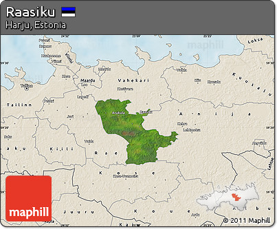 Satellite Map of Raasiku, shaded relief outside