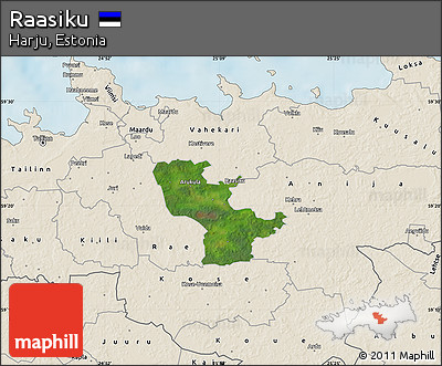 Satellite Map of Raasiku, shaded relief outside