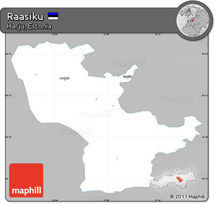 Gray Simple Map of Raasiku, single color outside