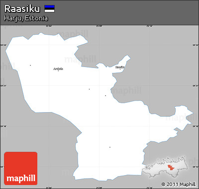 Gray Simple Map of Raasiku, single color outside