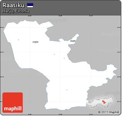 Gray Simple Map of Raasiku, single color outside