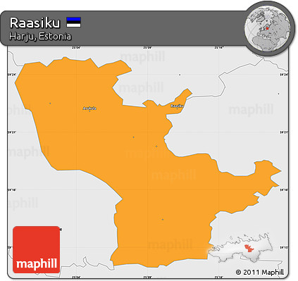 Political Simple Map of Raasiku, single color outside, borders and labels