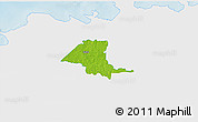 Physical 3D Map of Saku, single color outside