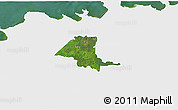 Satellite 3D Map of Saku, single color outside