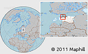 Gray Location Map of Saku, highlighted country, highlighted parent region, within the entire country, hill shading
