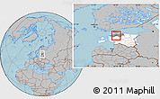 Gray Location Map of Saku, highlighted country, highlighted parent region, hill shading