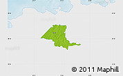 Physical Map of Saku, single color outside