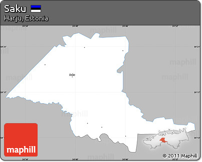 Gray Simple Map of Saku, single color outside
