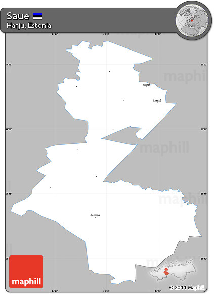 Gray Simple Map of Saue, single color outside