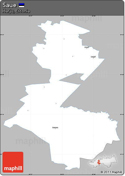 Gray Simple Map of Saue, single color outside
