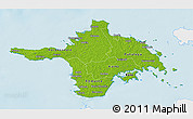 Physical 3D Map of Hiiu, single color outside