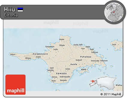 Shaded Relief 3D Map of Hiiu