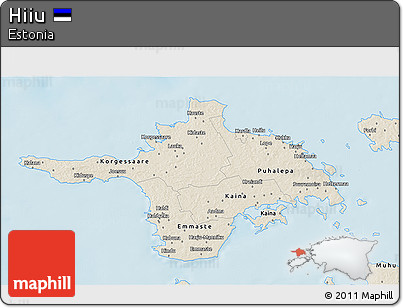 Shaded Relief 3D Map of Hiiu