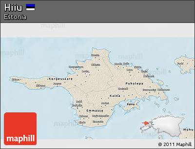Shaded Relief 3D Map of Hiiu