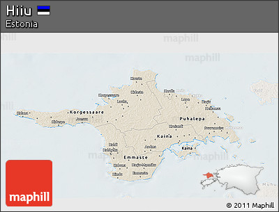 Shaded Relief 3D Map of Hiiu, lighten