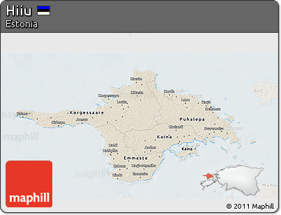 Shaded Relief 3D Map of Hiiu, lighten