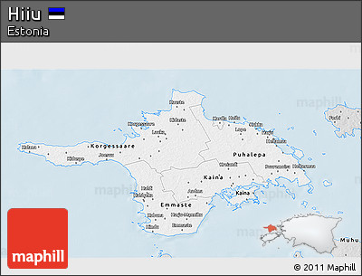 Silver Style 3D Map of Hiiu
