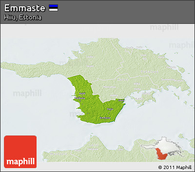 Physical 3D Map of Emmaste, lighten
