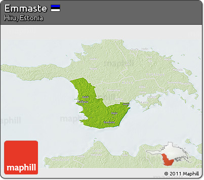 Physical 3D Map of Emmaste, lighten