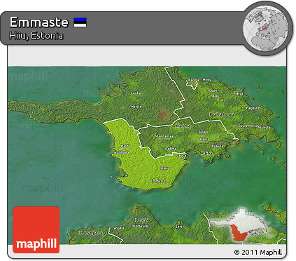 Physical 3D Map of Emmaste, satellite outside