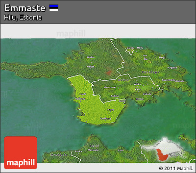 Physical 3D Map of Emmaste, satellite outside