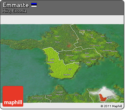 Physical 3D Map of Emmaste, satellite outside