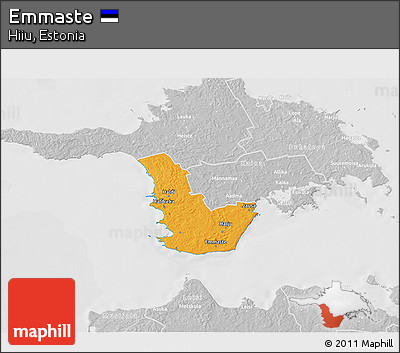 Political 3D Map of Emmaste, lighten, desaturated