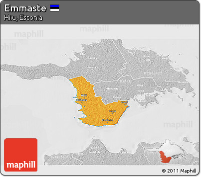 Political 3D Map of Emmaste, lighten, desaturated
