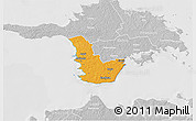 Political 3D Map of Emmaste, lighten, desaturated