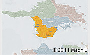 Political 3D Map of Emmaste, lighten, semi-desaturated