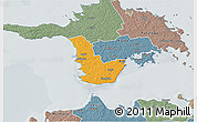 Political 3D Map of Emmaste, semi-desaturated