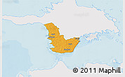 Political 3D Map of Emmaste, single color outside
