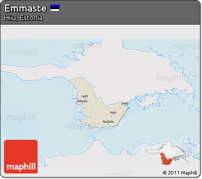 Shaded Relief 3D Map of Emmaste, single color outside