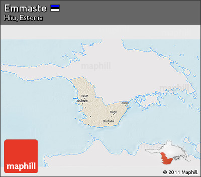 Shaded Relief 3D Map of Emmaste, single color outside