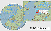Savanna Style Location Map of Emmaste, highlighted country, hill shading