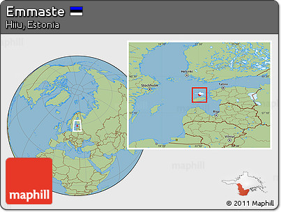 Savanna Style Location Map of Emmaste, highlighted parent region