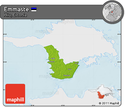 Physical Map of Emmaste, single color outside