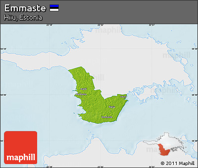 Physical Map of Emmaste, single color outside