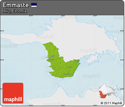 Physical Map of Emmaste, single color outside