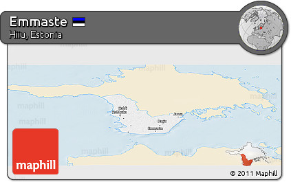 Classic Style Panoramic Map of Emmaste, single color outside