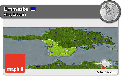 Physical Panoramic Map of Emmaste, darken