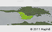 Physical Panoramic Map of Emmaste, darken, semi-desaturated