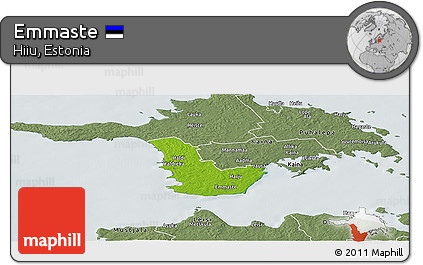 Physical Panoramic Map of Emmaste, semi-desaturated
