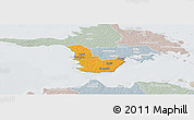 Political Panoramic Map of Emmaste, lighten, semi-desaturated