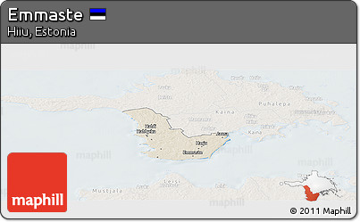 Shaded Relief Panoramic Map of Emmaste, lighten