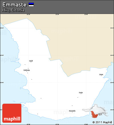 Classic Style Simple Map of Emmaste, single color outside