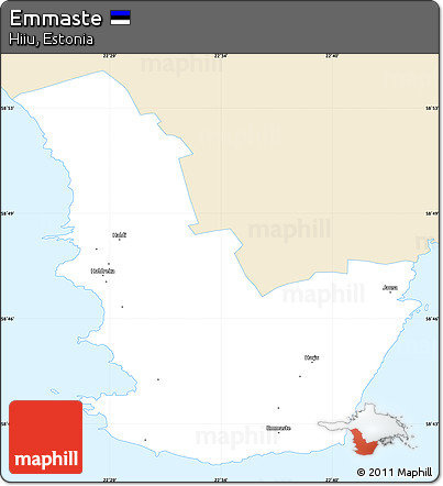 Classic Style Simple Map of Emmaste, single color outside