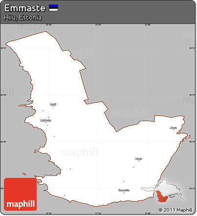 Gray Simple Map of Emmaste, cropped outside