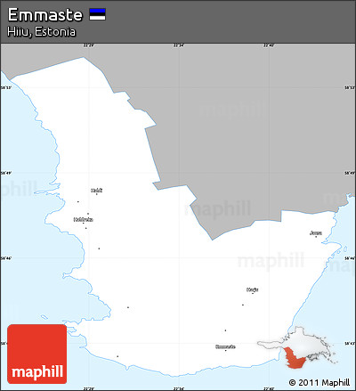 Gray Simple Map of Emmaste, single color outside