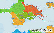 Physical 3D Map of Käina, political outside